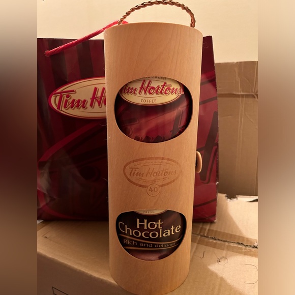 Coffee can gift box light particle wood with loop lock - Picture 1 of 5